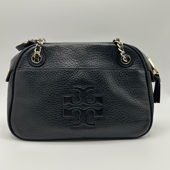 Tory Birch Thea Chain Shoulder Crossbody Black EUC - Picture 2 of 12